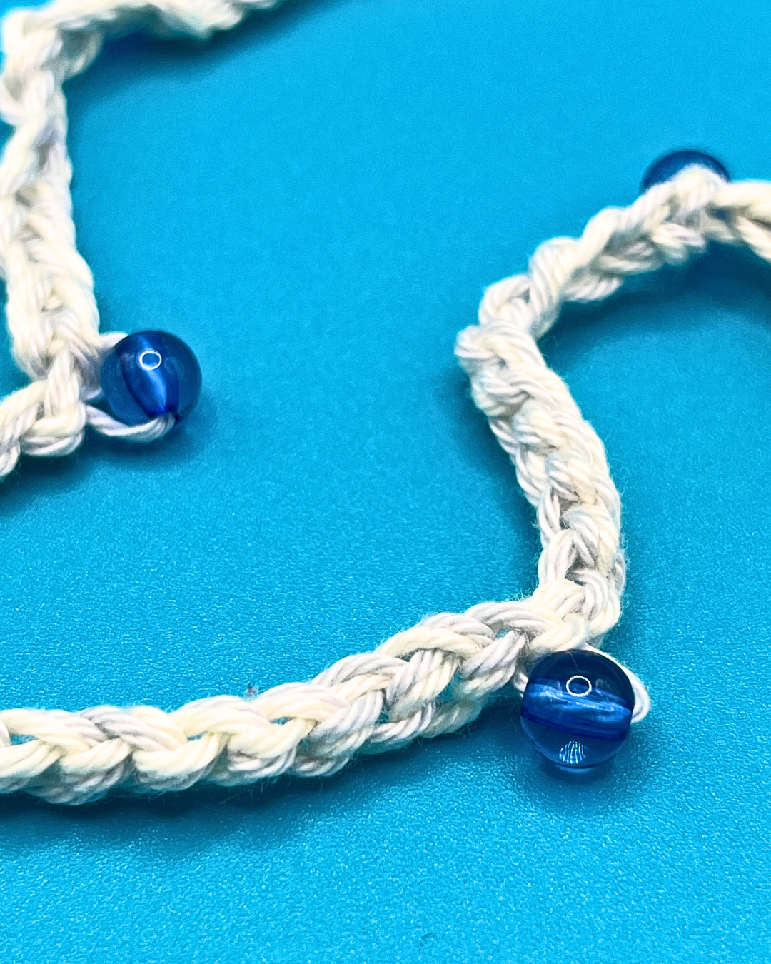 Crochet blu fish necklace