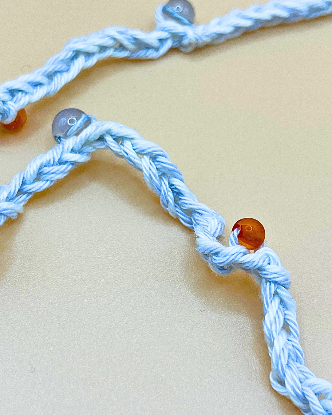 Crochet pink fish necklace