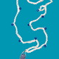Crochet blu fish necklace