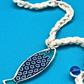 Crochet blu fish necklace