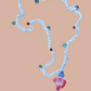 Crochet pink fish necklace