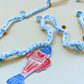 Crochet pink fish necklace